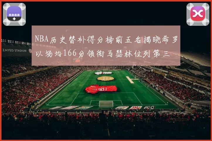 NBA历史替补得分榜前五名揭晓希罗以场均166分领衔马瑟林位列第三